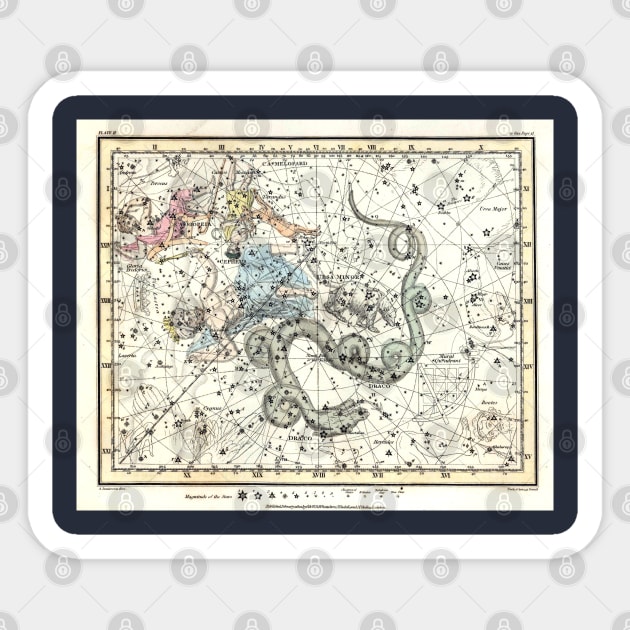 Celestial Atlas - Cepheus, Dragon -Alexander Jamieson Sticker by forgottenbeauty